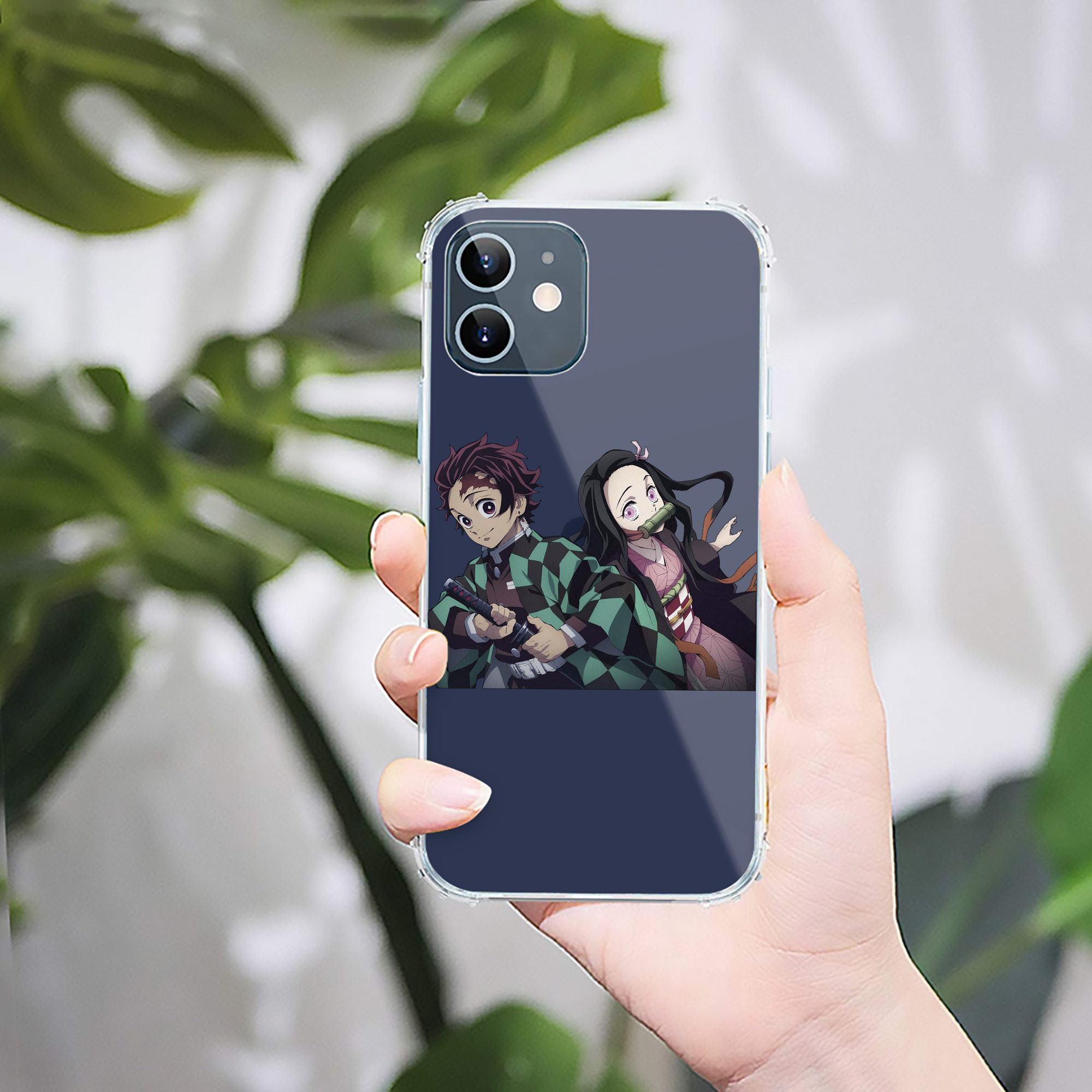 （画像用） 鬼滅の刃（きめつのやいば）竈門 禰󠄀豆子／かまど ねずこ Kamado Nezuko 【iPhone 12シリーズ対応】透明スマホケース（クリアソフトケース）